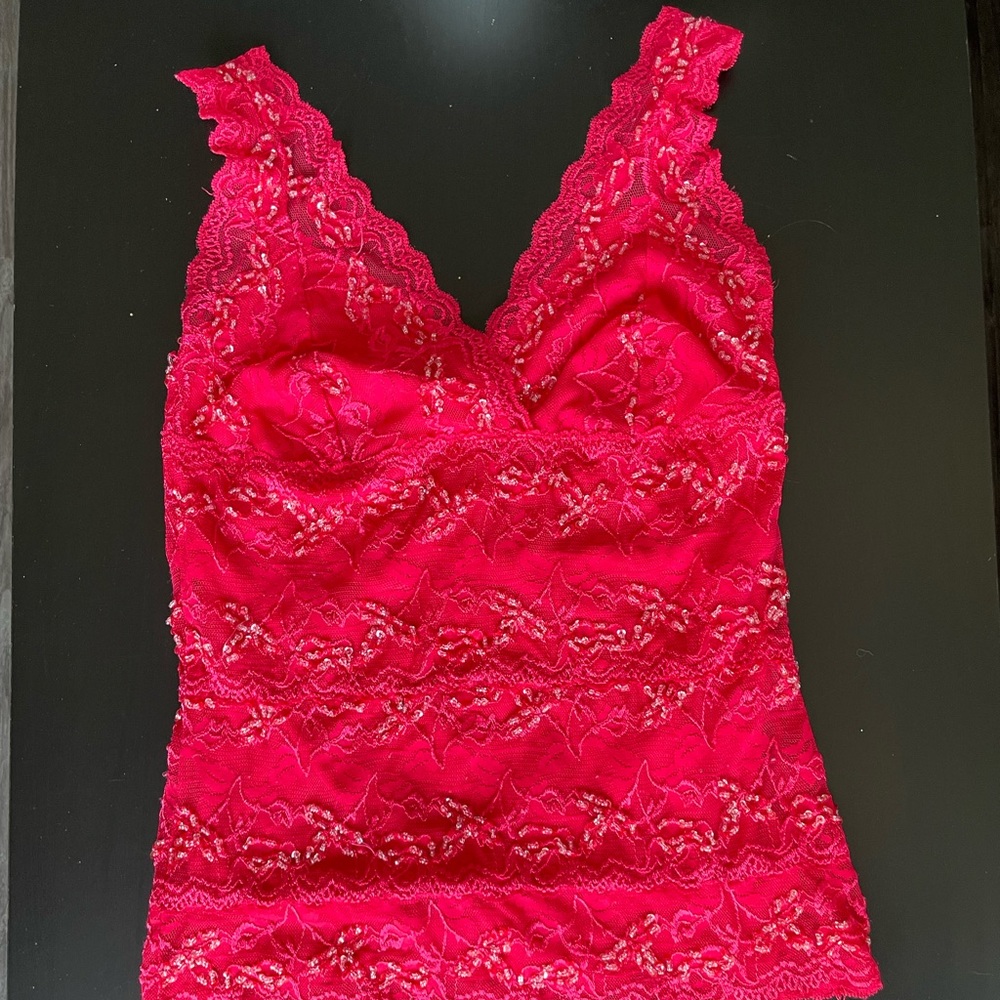 Y2K le chateau Embellished Lace Tank Top